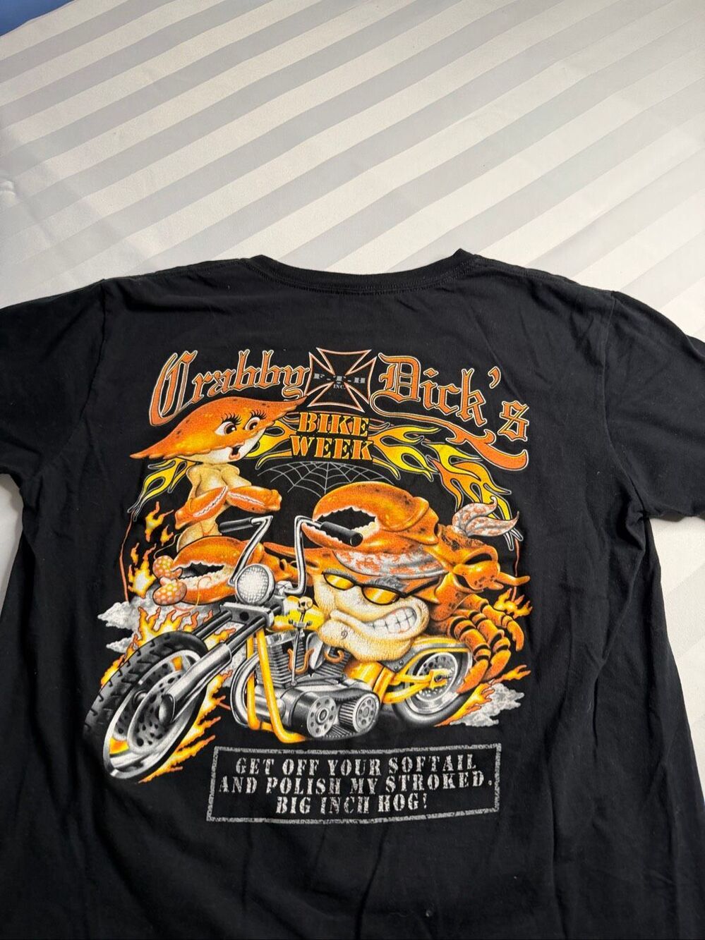 Crabby Dick’s Choppers Gildan Black Vintage T-Shirt Size Large